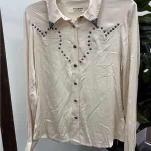 Idyllwind Cream Western Shirt with Turquoise Accents